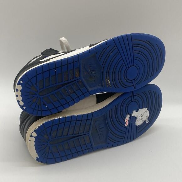 Youth Size 7Y Gs Jordan 1 High Royal Toe Shoe Blue Black Nike Air Retro OG 2020 - Picture 8 of 9